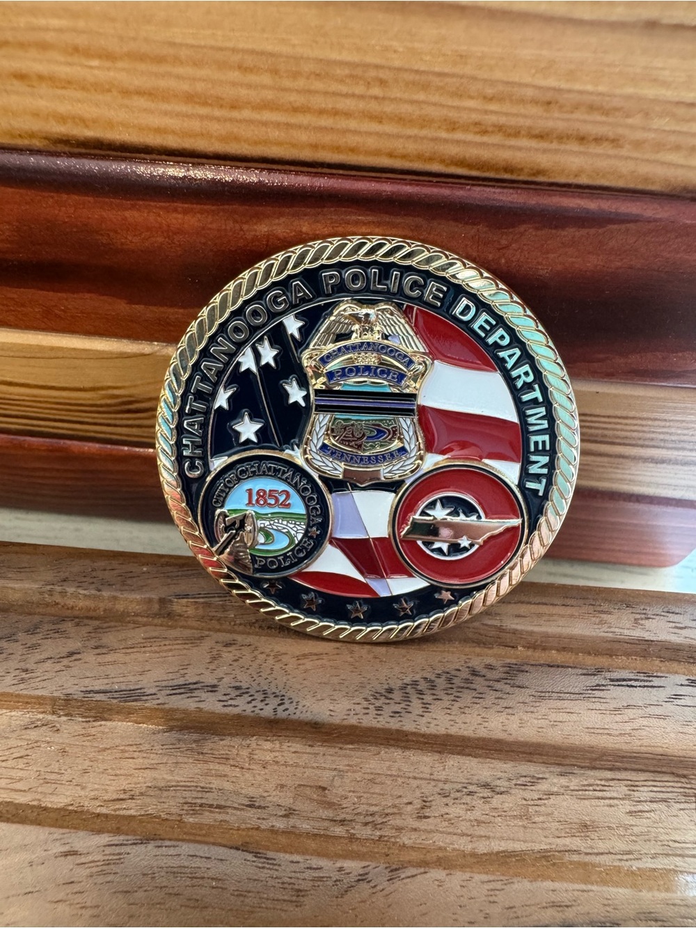 Chattanooga Police Department Commemorative Challenge Coin - Gold & Red